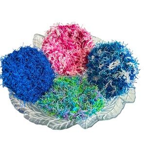 HAND CRAFTED 4 Colorful Crochet Polyester Bathing Spa All Purpose Scrubbing Pads